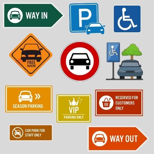 parking lot signs